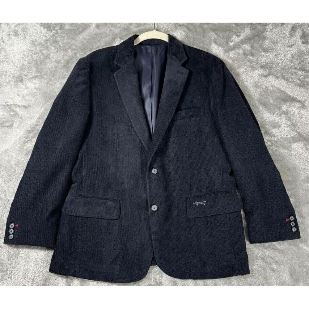 Louis Castel Mens 40S Navy Corduroy Blazer Sport Coat Golf Preppy 2 Button
